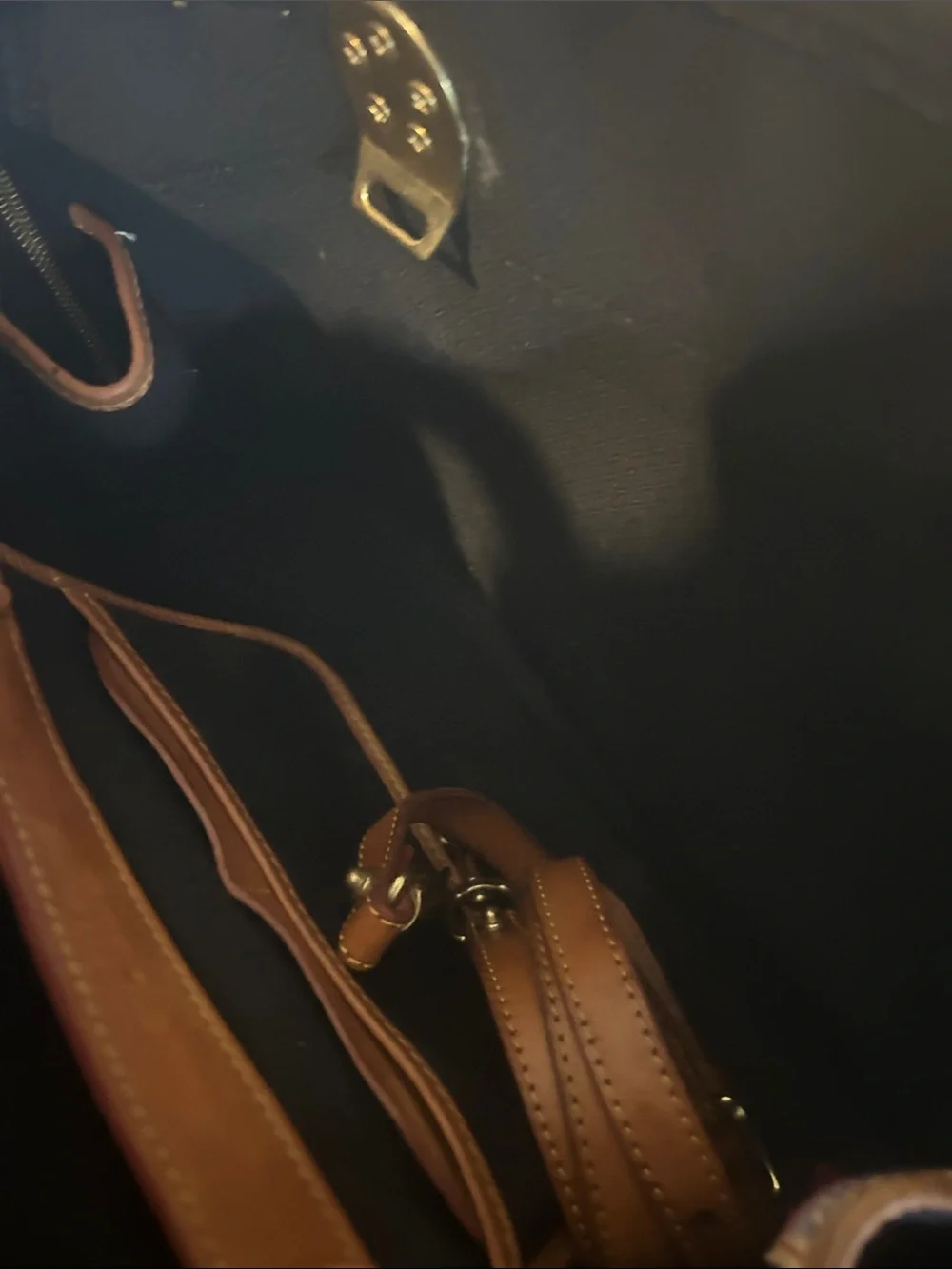 Dooney & Bourke Navy and Brown Satchel